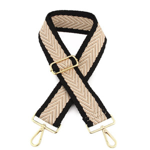 Shop Adjustable Handbag Strap | Nude/Black/Gold V Woven - Hi Ho & Co