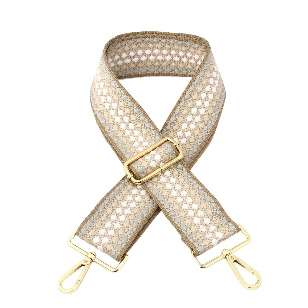 Shop Adjustable Handbag Strap | Pastel/Gold Woven Dot - Hi Ho & Co