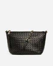 Shop Agnes Leather Handbag | Black Weave - Arlington Milne