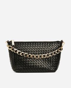 Shop Agnes Leather Handbag | Black Weave - Arlington Milne