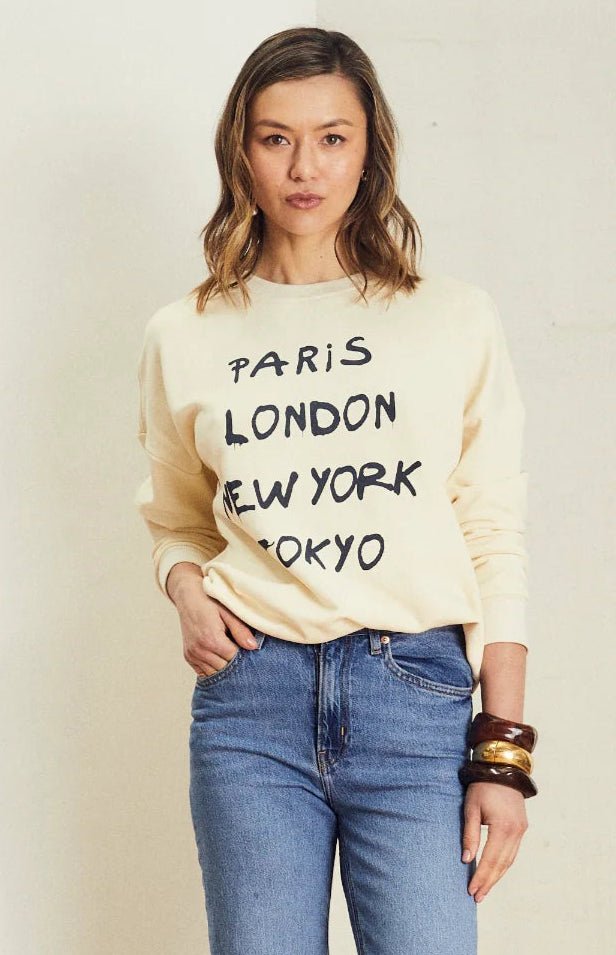 Shop Amara Slouch Sweat - Cream Cities - We Are The Others