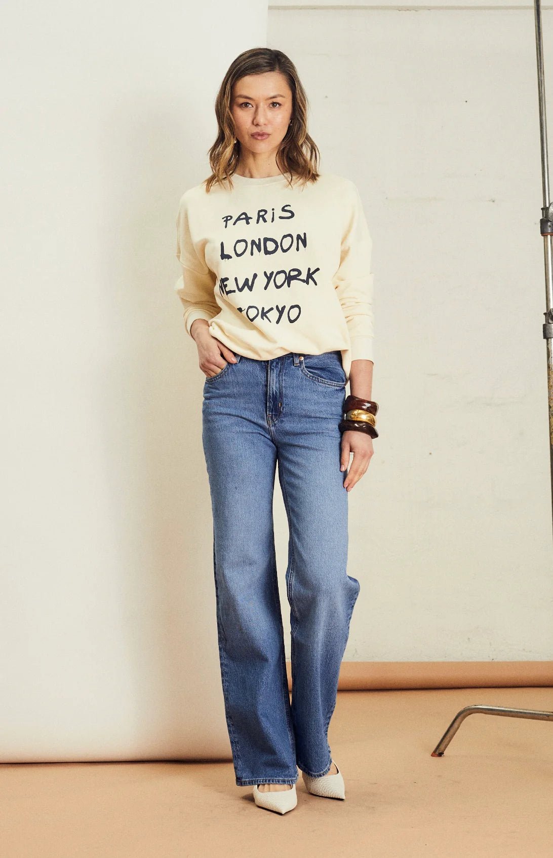 Shop Amara Slouch Sweat - Cream Cities - We Are The Others