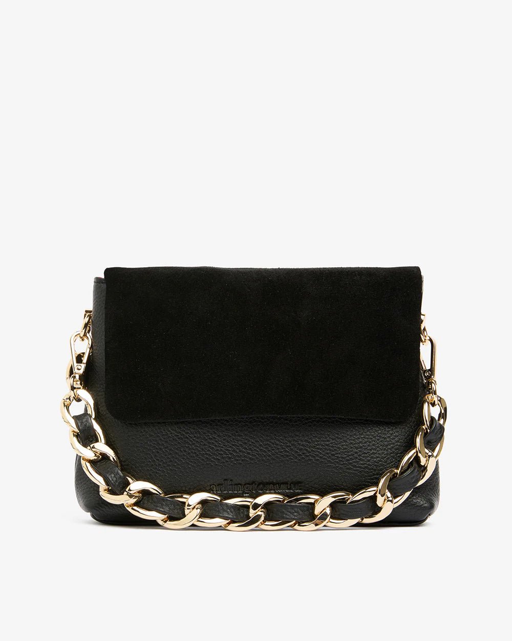 Shop Amber Petite Leather/Suede Handbag | Black - Arlington Milne