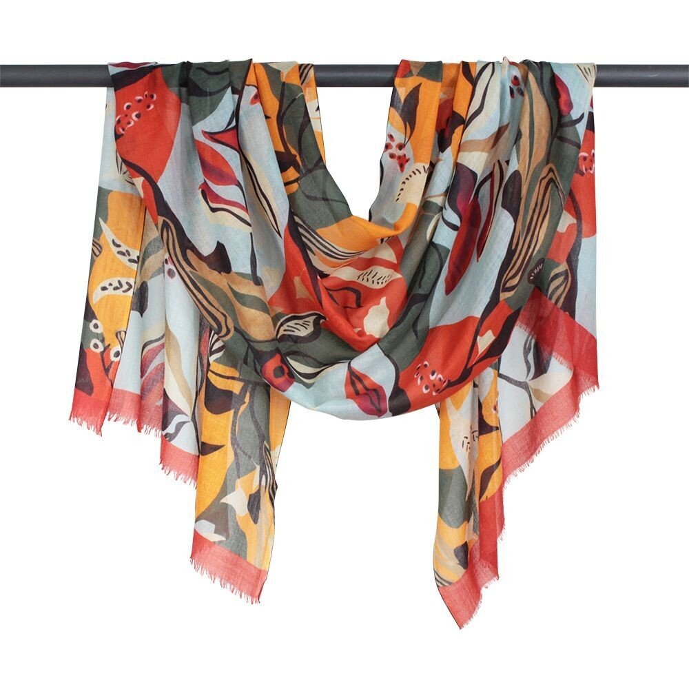 Shop Ambrose Merino Wool Scarf | Tan Abstract with Gift Box - D - Lux