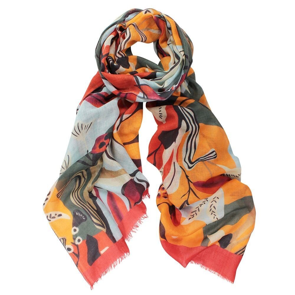 Shop Ambrose Merino Wool Scarf | Tan Abstract with Gift Box - D - Lux