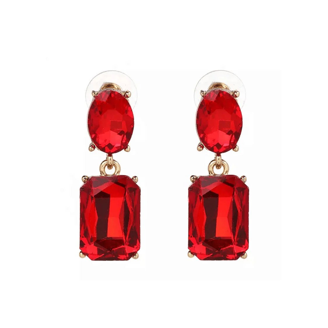 Shop Anelise Crystal Drop Earrings | Red - Plum Petal