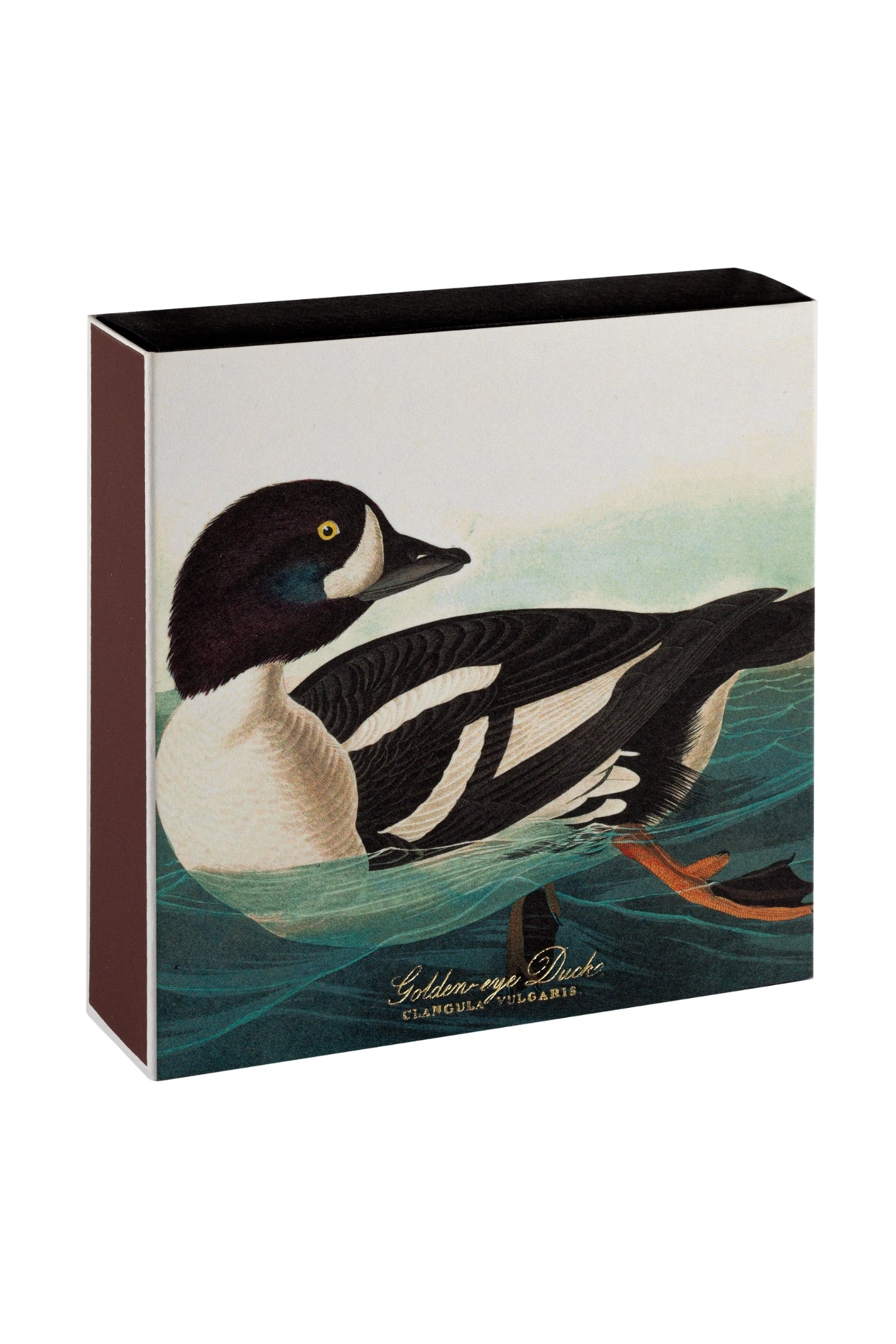 Shop Archivist Gallery Square Matchbox | Golden - Eye Duck Matches - Archivist Gallery
