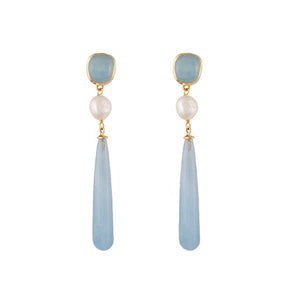 Shop Artisan Earrings | Aquamarine - Bianc