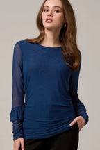 Shop Aston Ruffle Top Peacock - Loobies Story