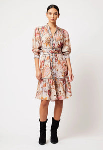 Shop Atlas Linen Viscose Dress | Aries Floral - ONCEWAS
