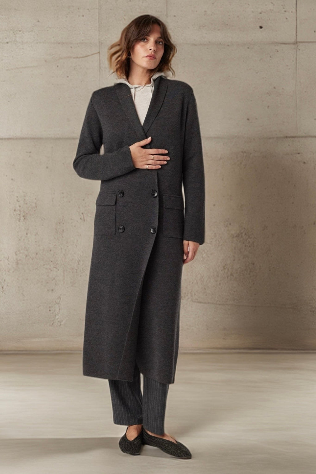 Shop Ava Merino Knit Coat - Cable Melbourne