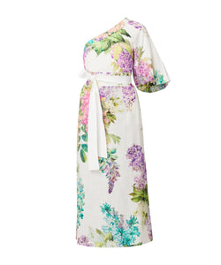 Shop Bahia Linen One Shoulder Viscose Dress | Wisteria Alba - ONCEWAS