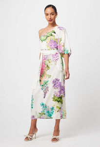 Shop Bahia Linen One Shoulder Viscose Dress | Wisteria Alba - ONCEWAS