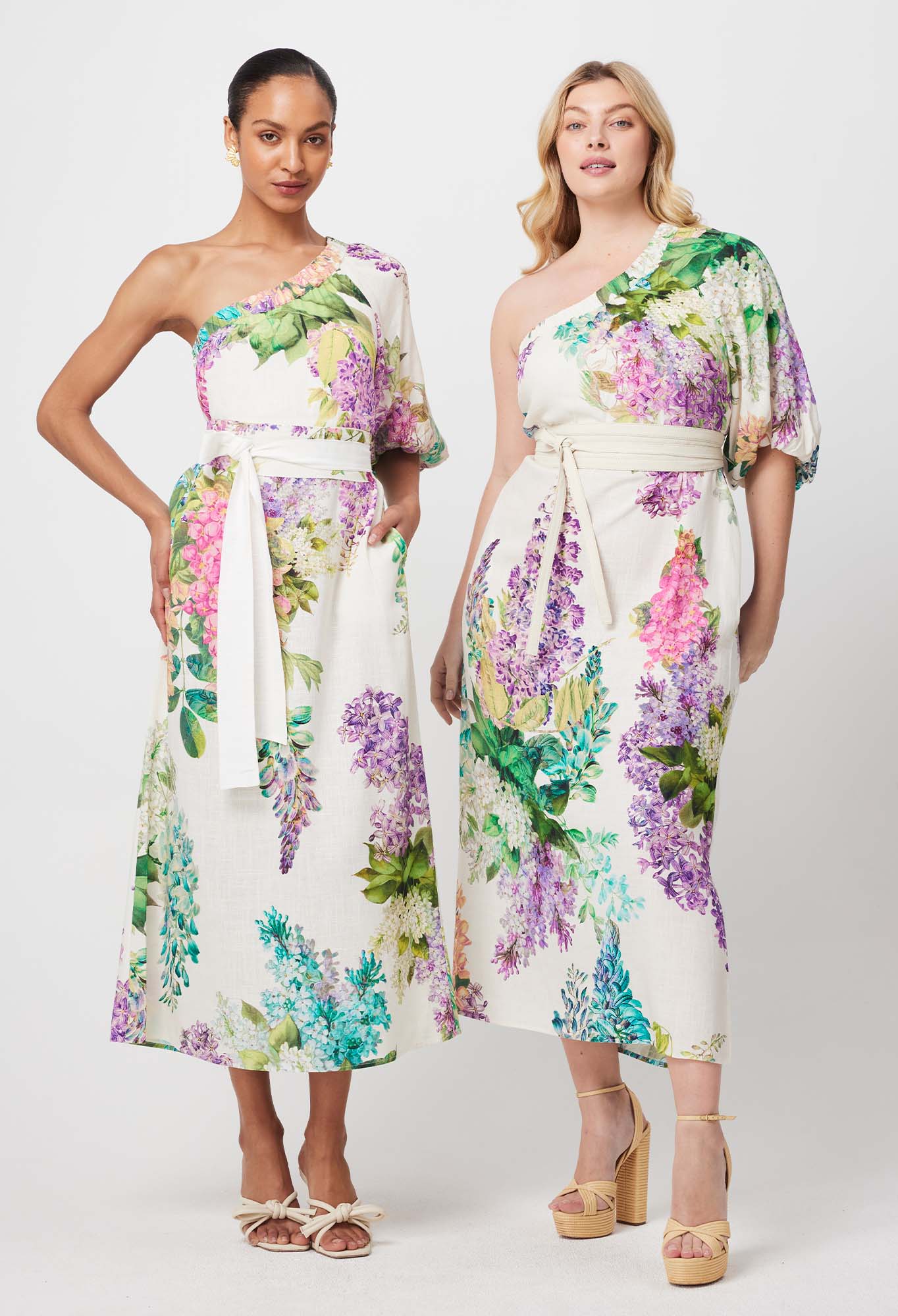 Shop Bahia Linen One Shoulder Viscose Dress | Wisteria Alba - ONCEWAS