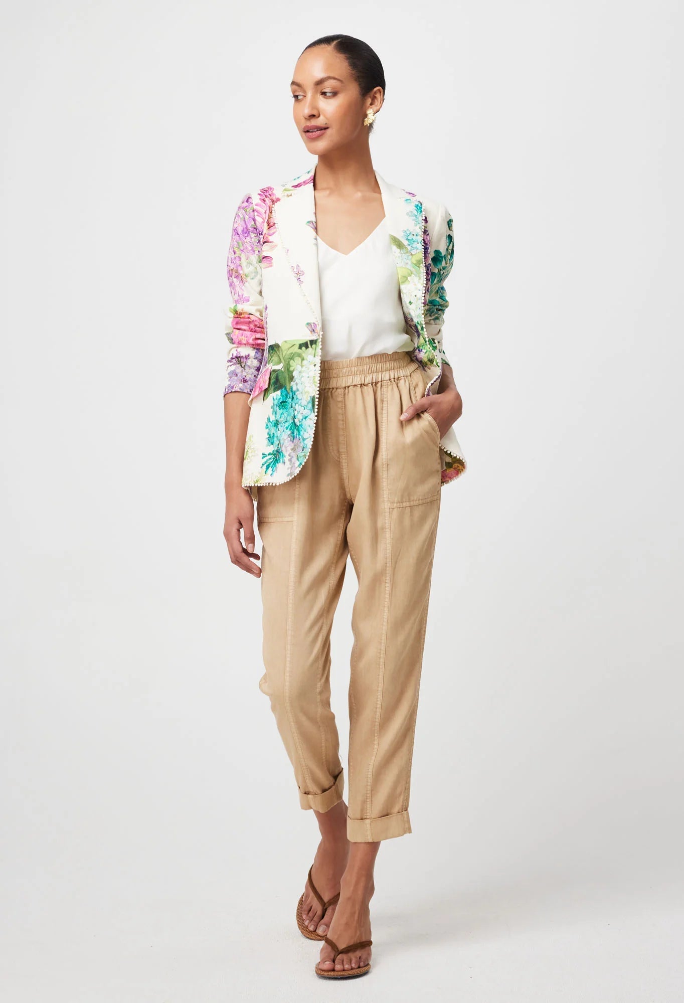 Shop Bahia Stretch Linen Viscose Blazer | Wisteria Alba - ONCEWAS