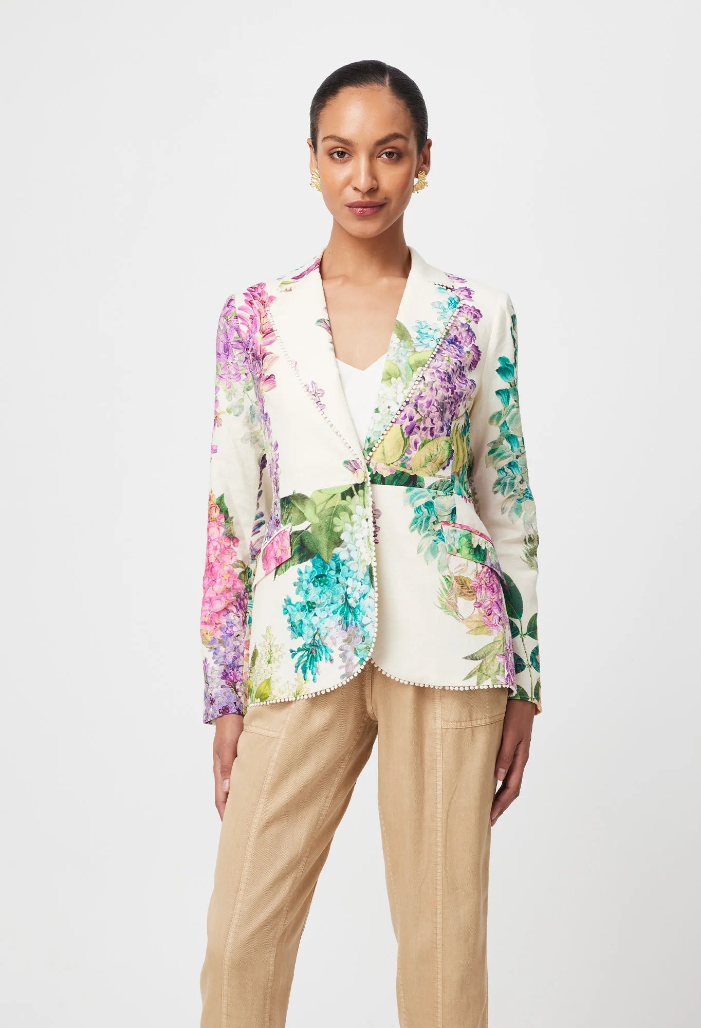 Shop Bahia Stretch Linen Viscose Blazer | Wisteria Alba - ONCEWAS