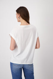 Shop Basic Plain Burnout Cotton T-Shirt | White - Monari