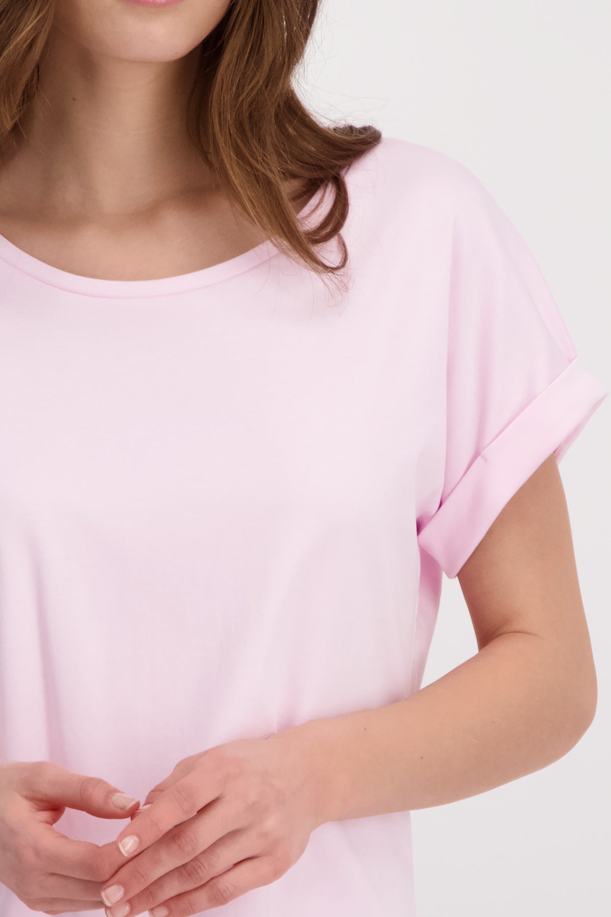 Shop Basic Plain Pima Cotton TShirt | Flamingo Pink - Monari