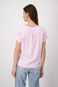 Shop Basic Plain Pima Cotton TShirt | Flamingo Pink - Monari