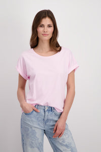 Shop Basic Plain Pima Cotton TShirt | Flamingo Pink - Monari