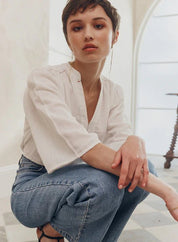 Shop Bedouin Cotton Blouse | Chalk - Marie Louise de Monterey