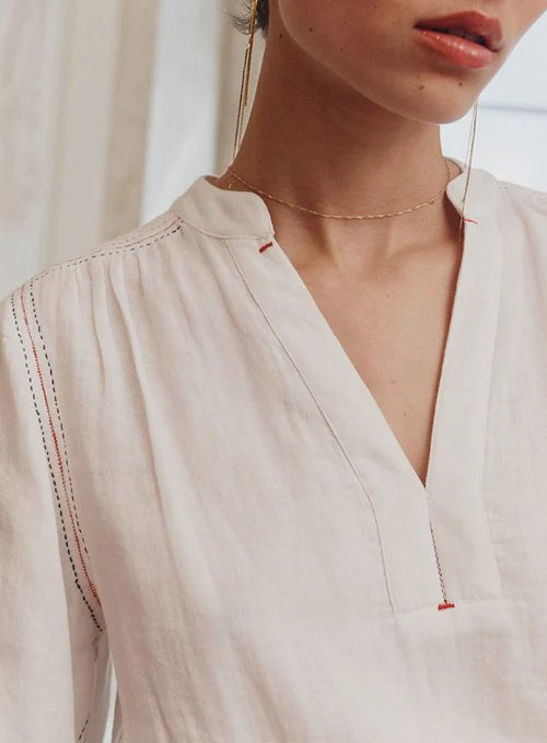 Shop Bedouin Cotton Blouse | Chalk - Marie Louise de Monterey