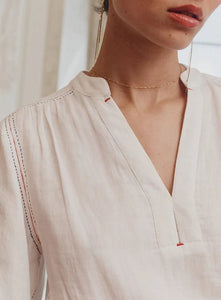 Shop Bedouin Cotton Blouse | Chalk - Marie Louise de Monterey