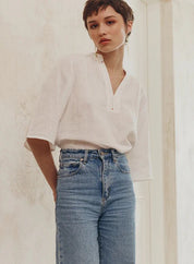 Shop Bedouin Cotton Blouse | Chalk - Marie Louise de Monterey