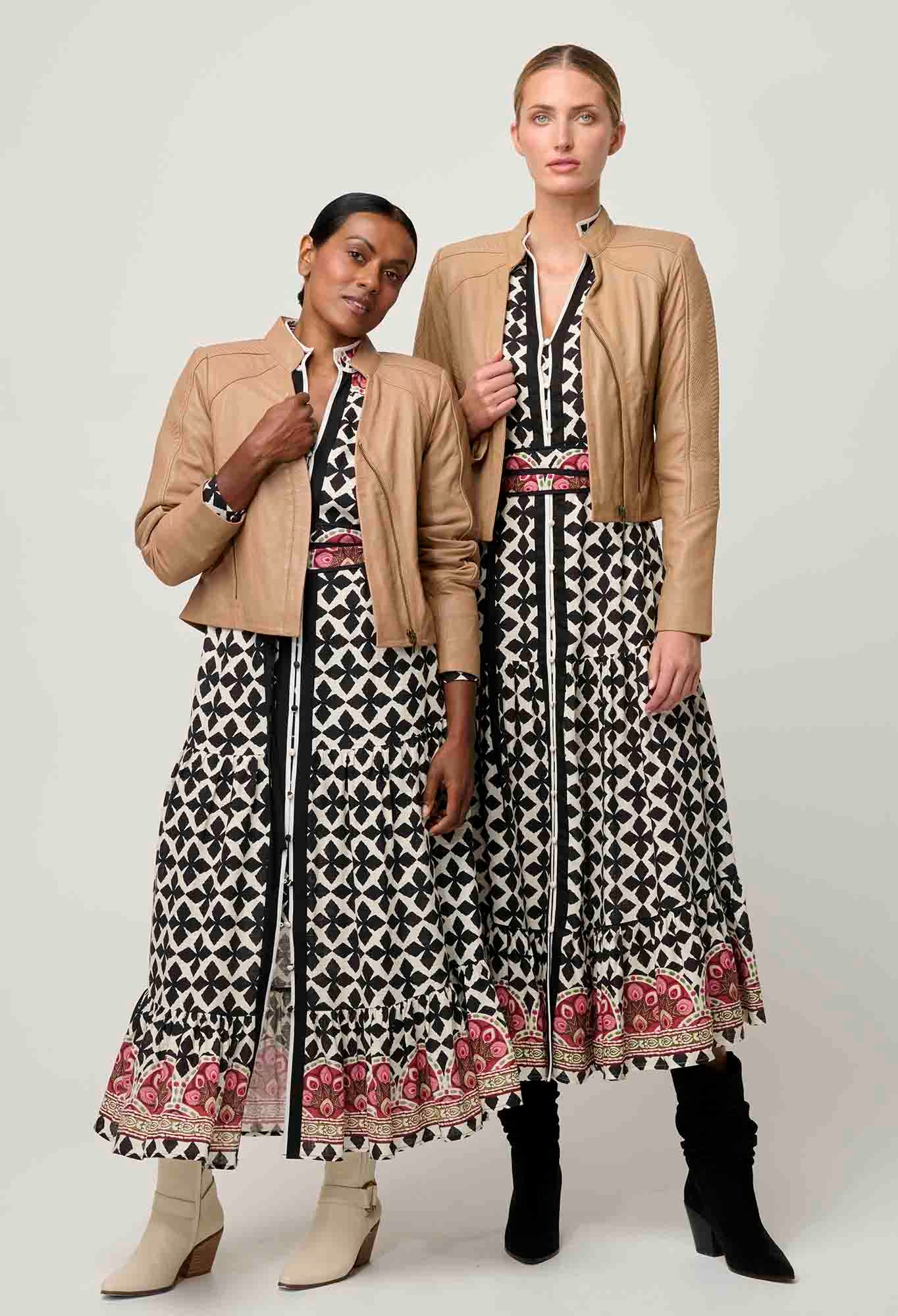 Shop Blaire Leather Herringbone Stitch Jacket - OnceWas