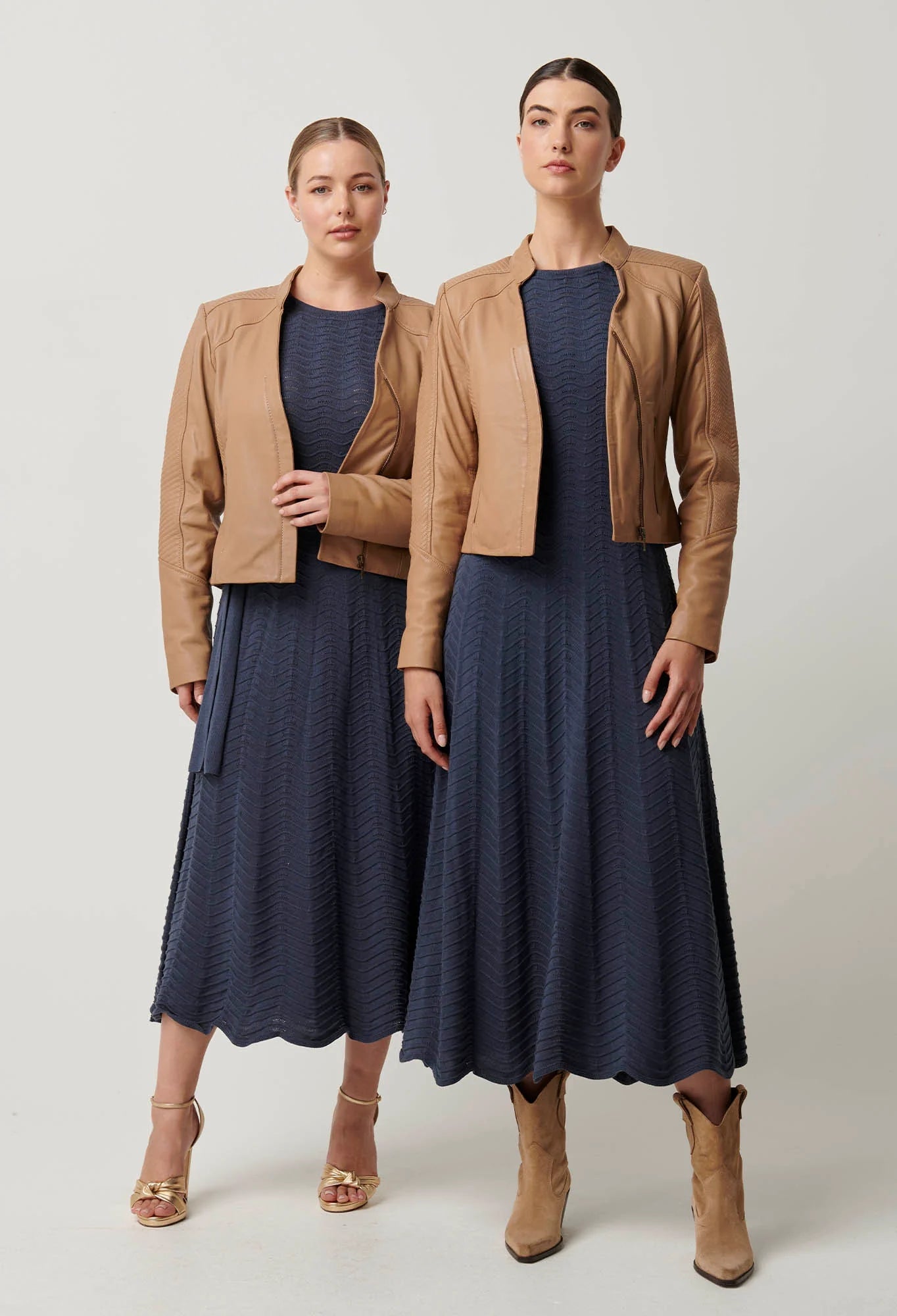 Shop Blaire Leather Herringbone Stitch Jacket - OnceWas