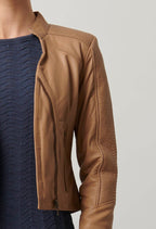 Shop Blaire Leather Herringbone Stitch Jacket - OnceWas