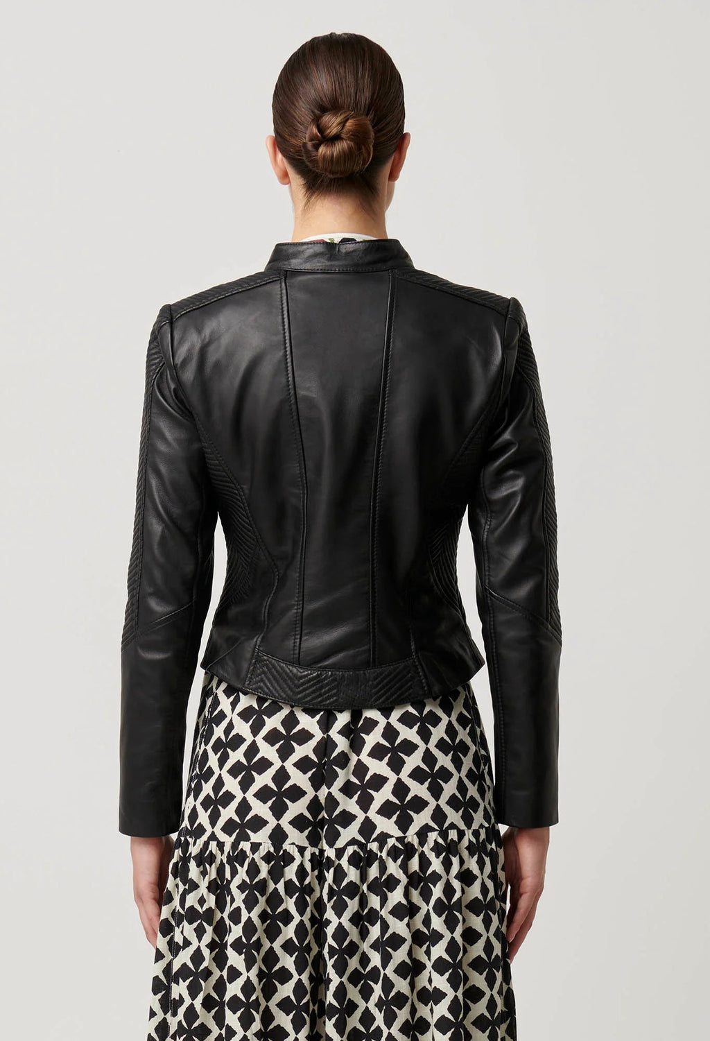 Shop Blaire Leather Herringbone Stitch Jacket - OnceWas