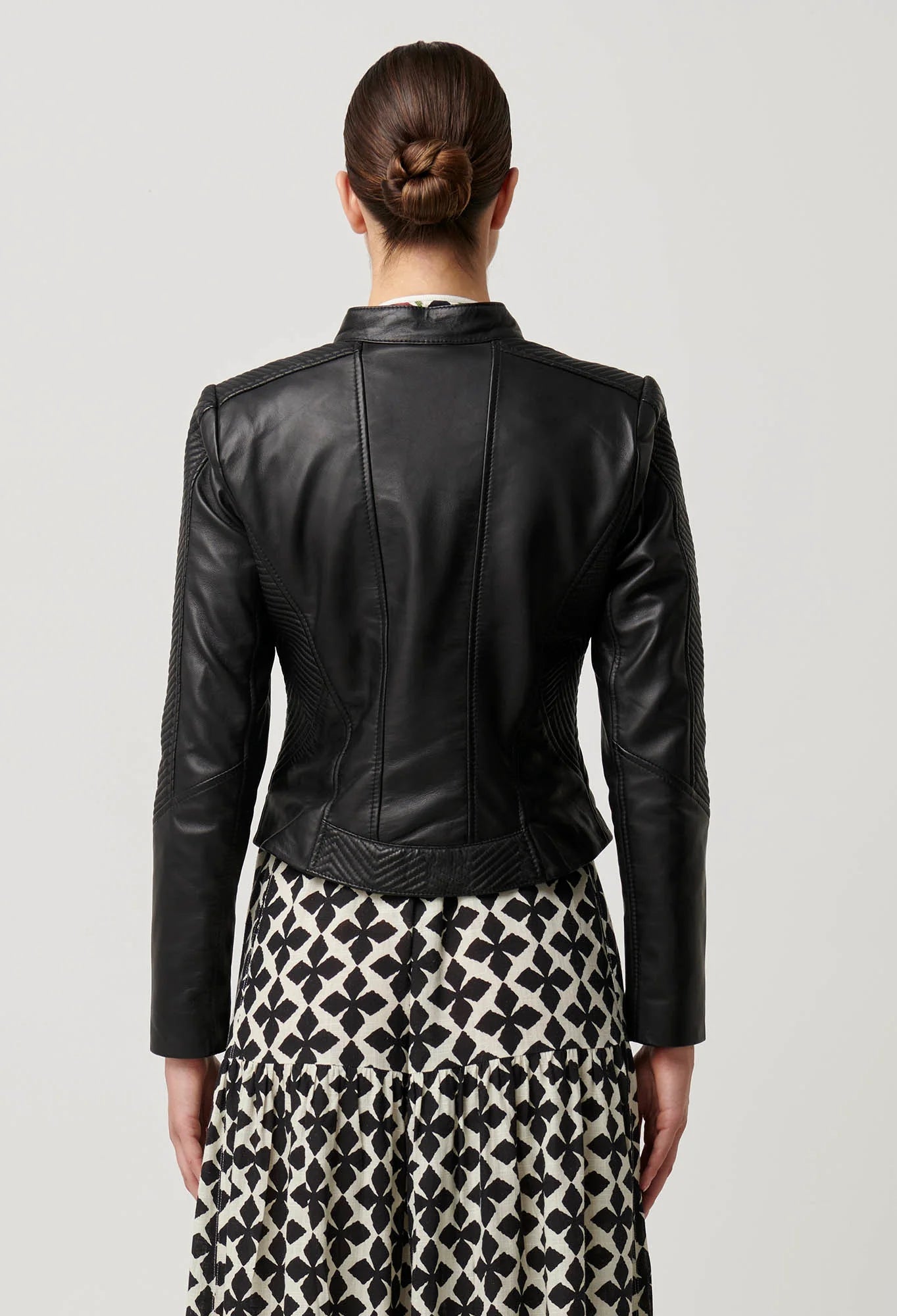 Shop Blaire Leather Herringbone Stitch Jacket - OnceWas