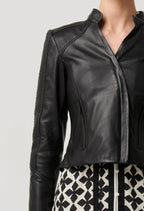 Shop Blaire Leather Herringbone Stitch Jacket - OnceWas