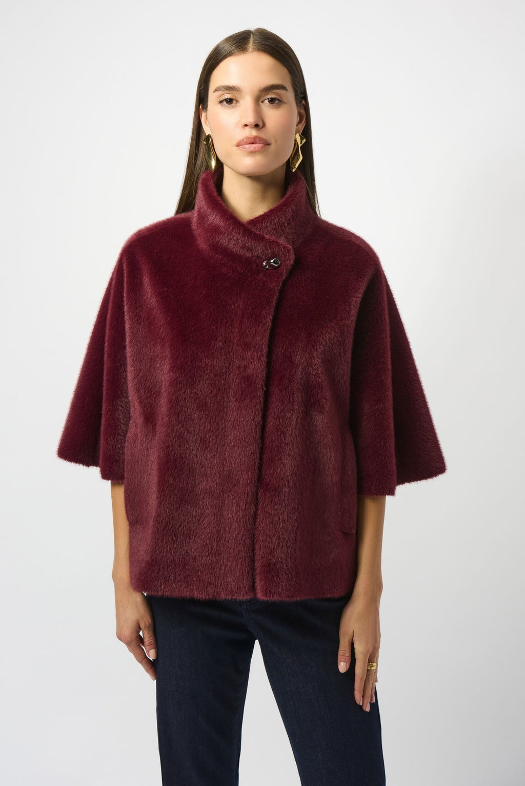 Shop Bonded Faux Fur Suede Jacket - Joseph Ribkoff