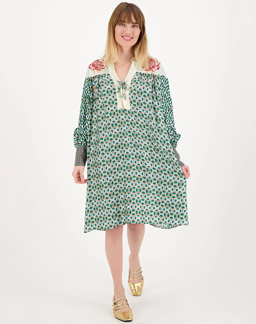 Shop Bonnie Tie Placket Safari Dress - Me369