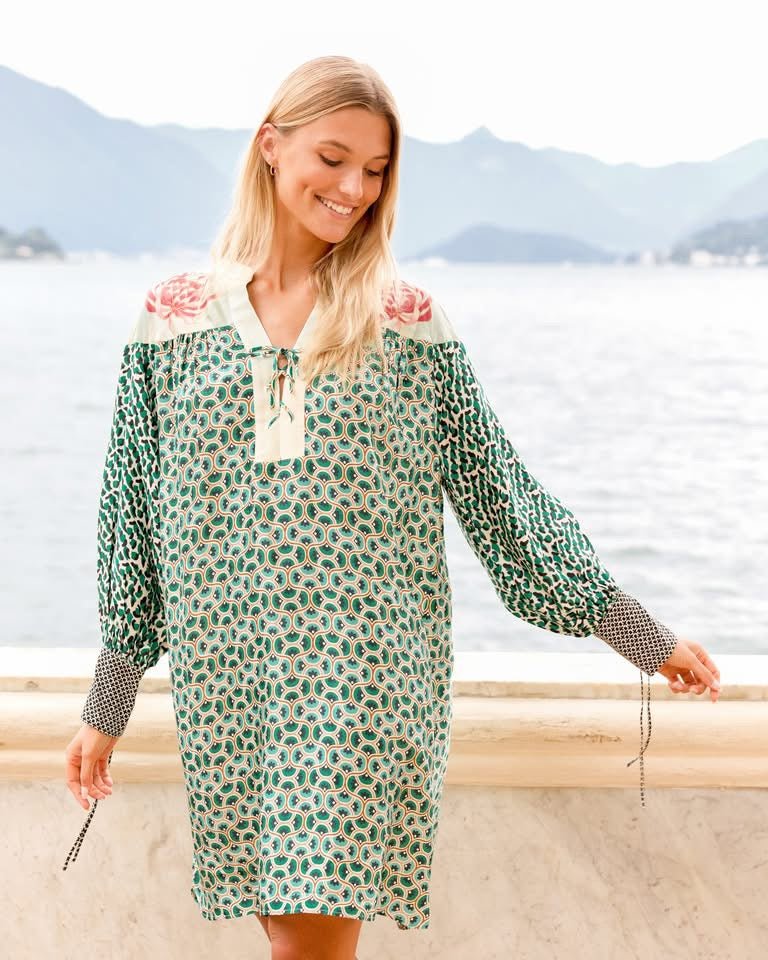 Shop Bonnie Tie Placket Safari Dress - Me369