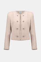 Shop Bouclé Collarless Jacket with Buttons - Joseph Ribkoff