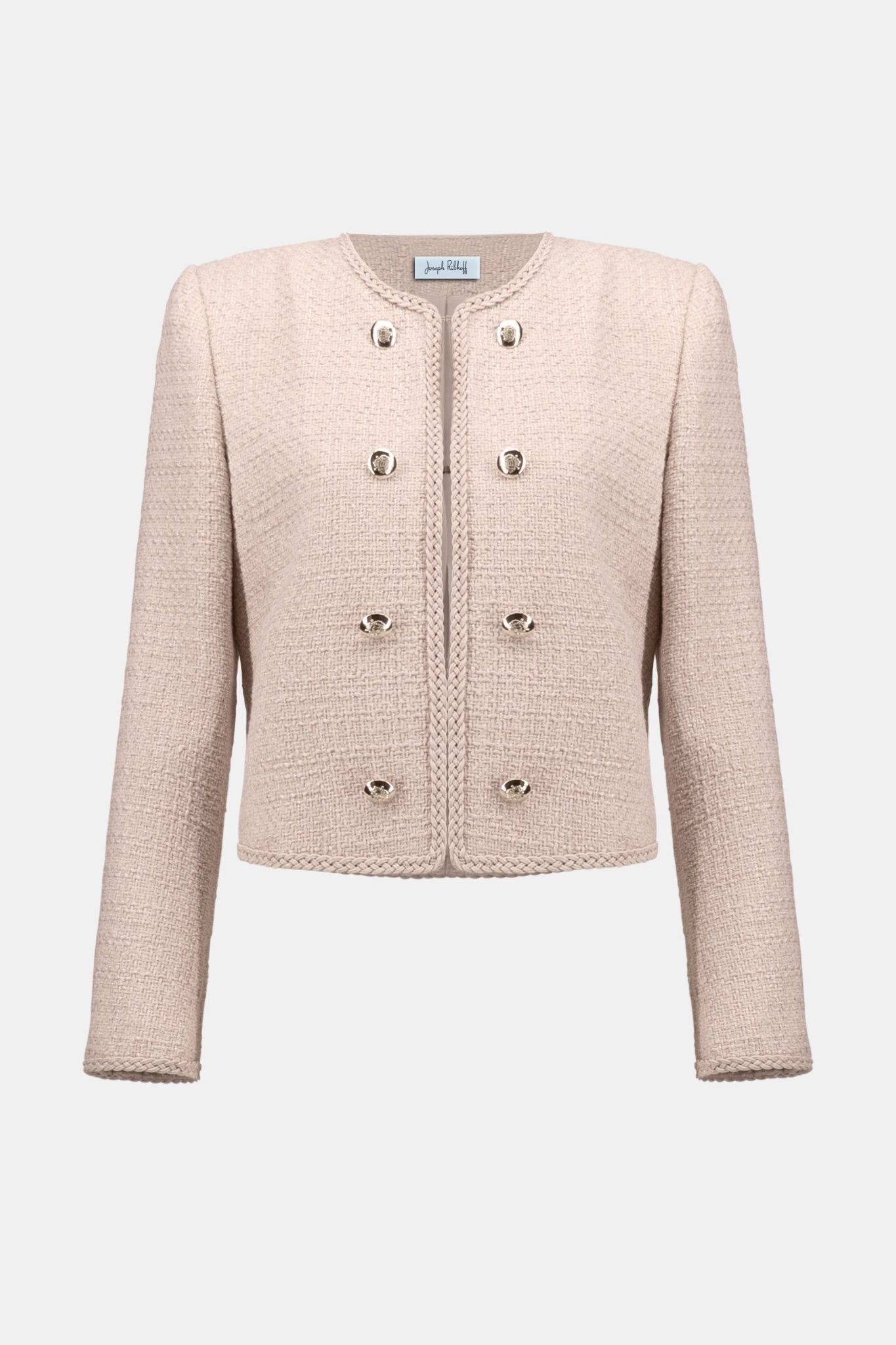 Shop Bouclé Collarless Jacket with Buttons - Joseph Ribkoff