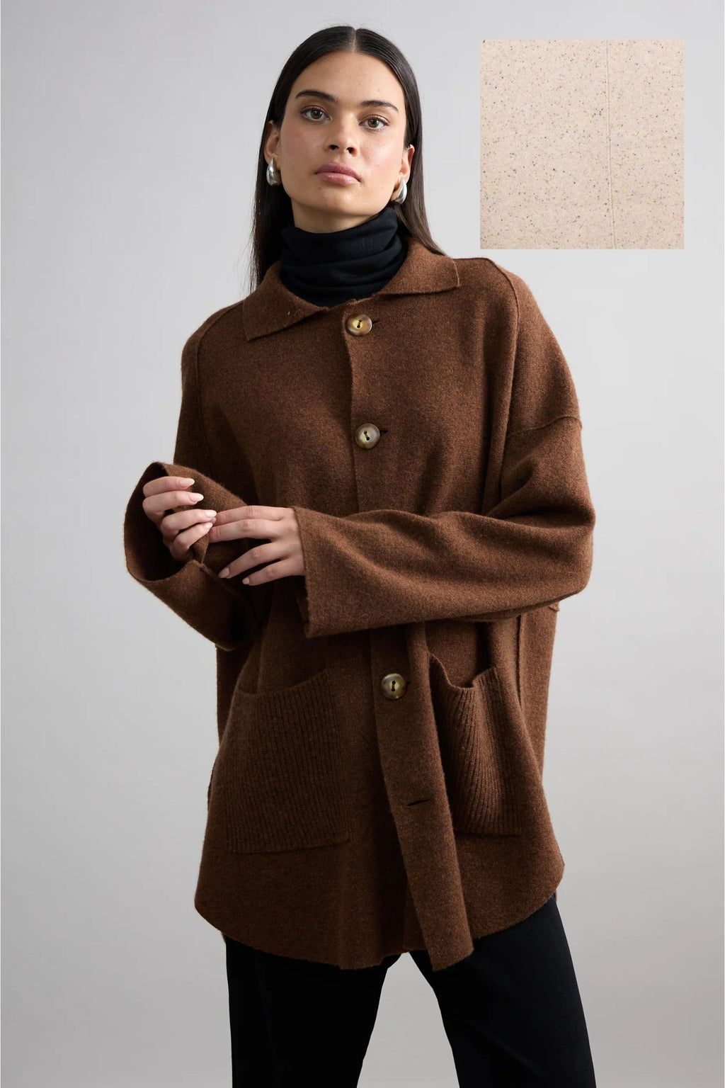 Shop Brixton Merino/Cashmere Jacket — Seashell - Mia Fratino