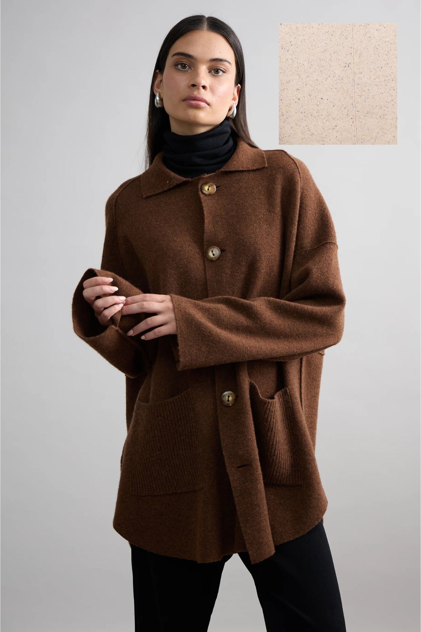 Shop Brixton Merino/Cashmere Jacket — Seashell - Mia Fratino