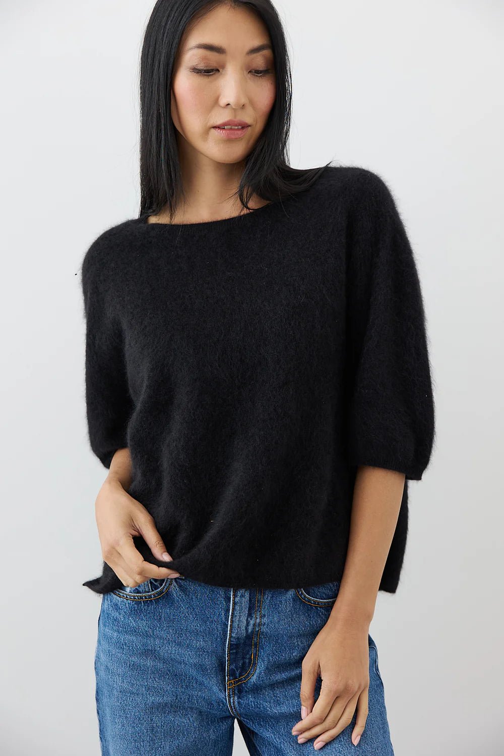 Shop Brushed Cashmere Erika Tee - Mia Fratino