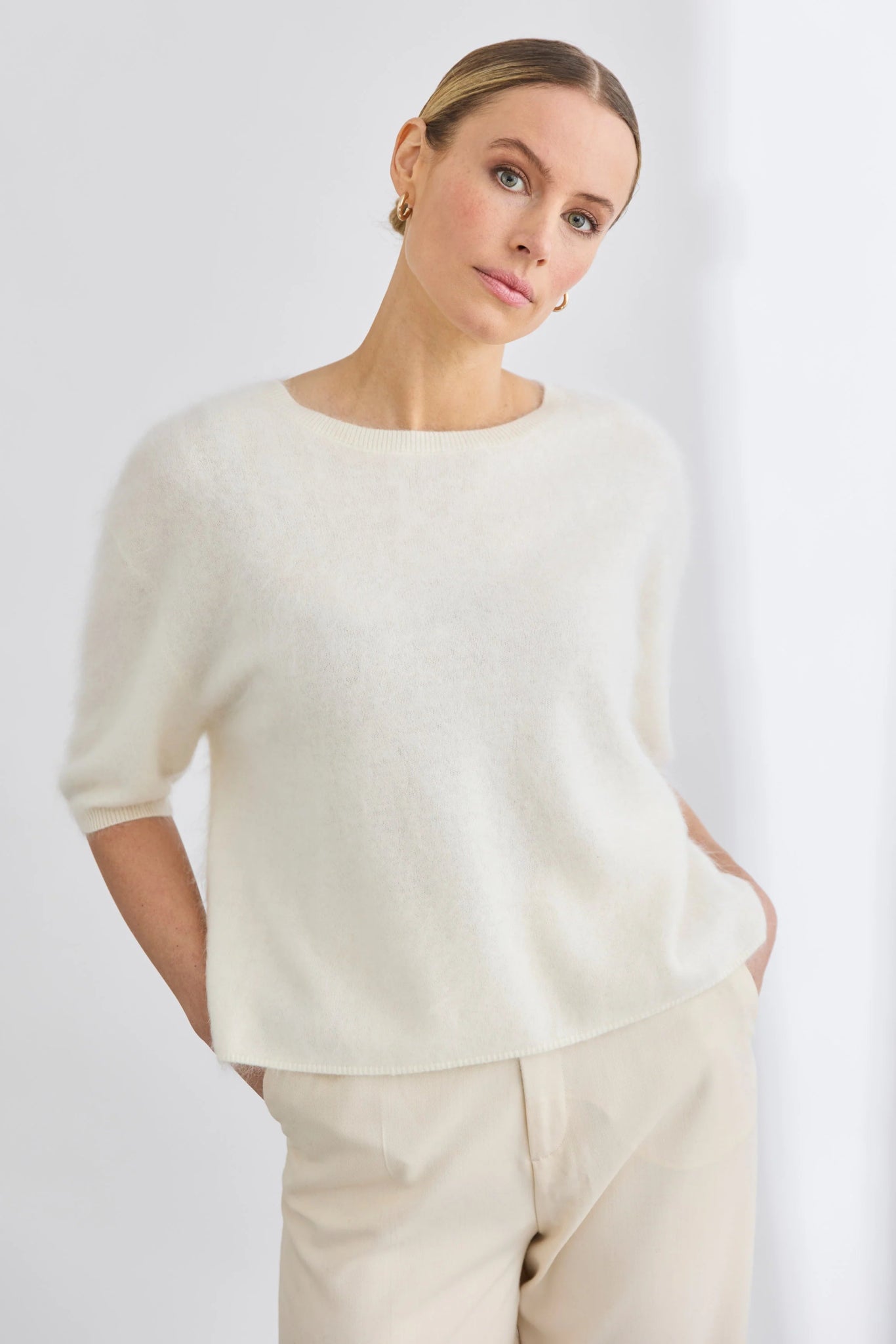 Shop Brushed Cashmere Erika Tee - Mia Fratino