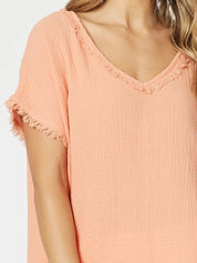 Shop Byron Cotton V - Neck Top - Threadz