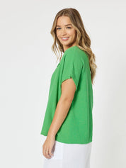 Shop Byron Cotton V - Neck Top - Threadz