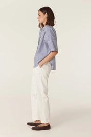 Shop Cable Melbourne Cove Cotton Boxy Shirt - Blue Stripe - Cable Melbourne