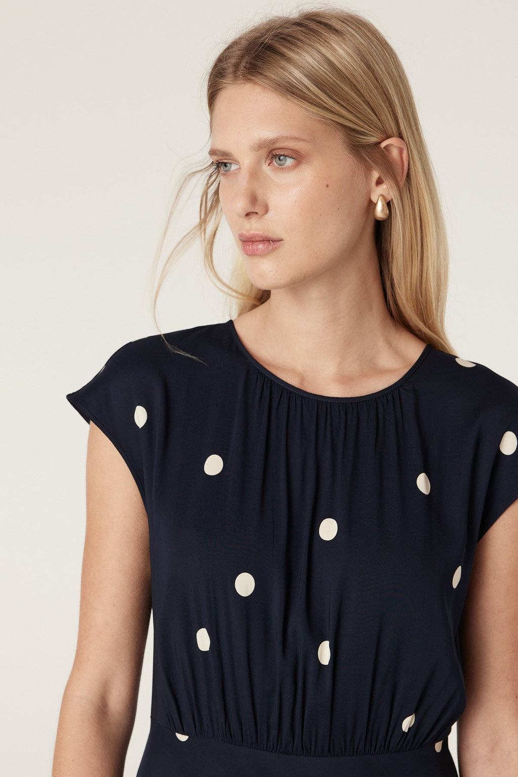 Shop Cable Melbourne Muse Dress - Navy Spot - Cable Melbourne