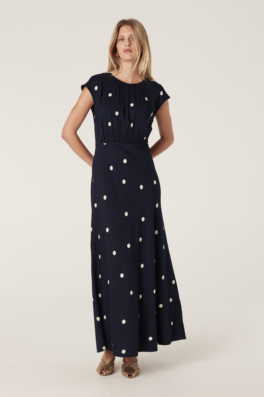 Shop Cable Melbourne Muse Dress - Navy Spot - Cable Melbourne