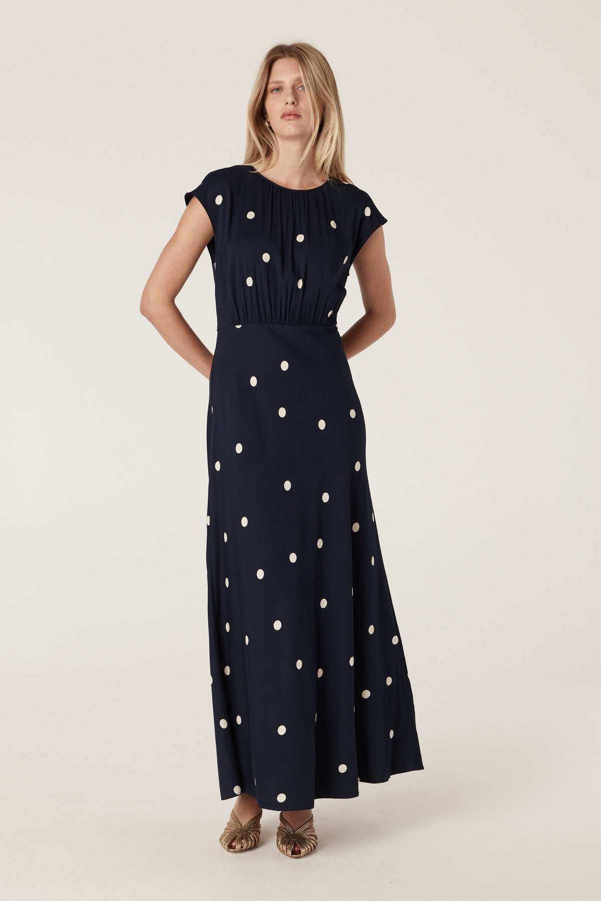 Shop Cable Melbourne Muse Dress - Navy Spot - Cable Melbourne