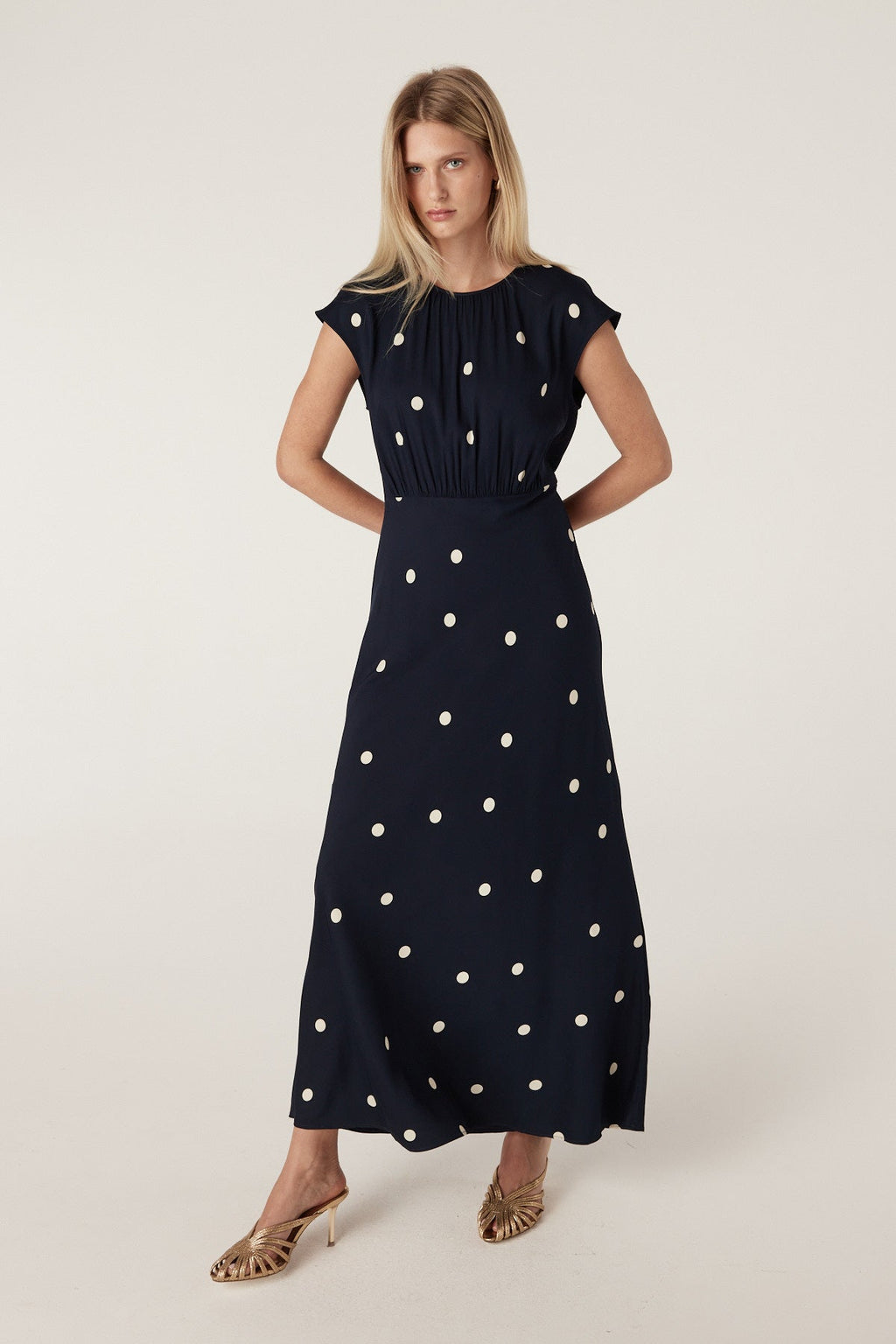 Shop Cable Melbourne Muse Dress - Navy Spot - Cable Melbourne